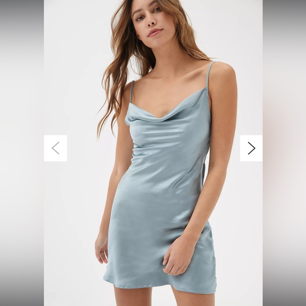 Blue Tie-Back Mini Dress